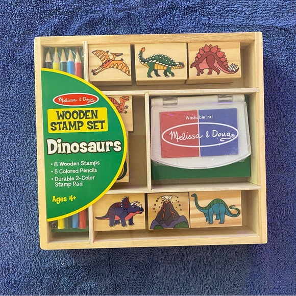 Melissa & Doug Dinosaurs Wooden Stamp Set - Picture 1 of 2